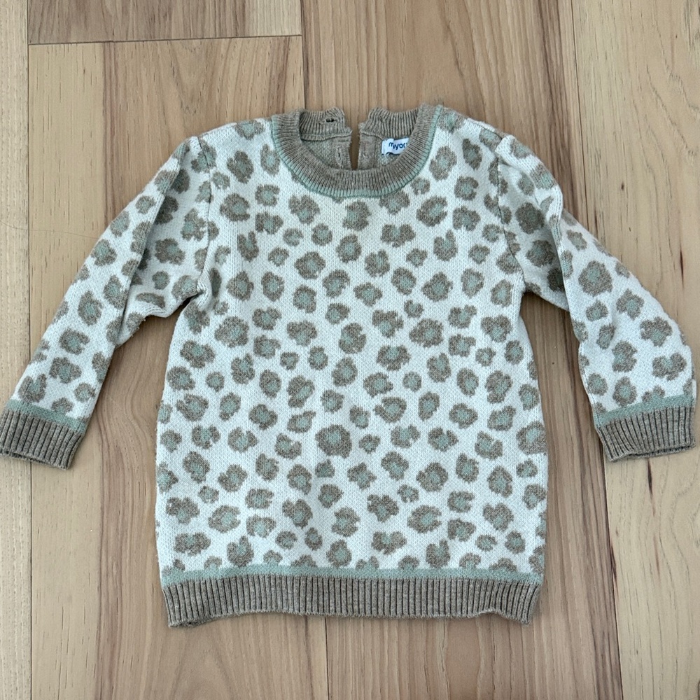Mayoral Leopard Print Sweater dress 6M